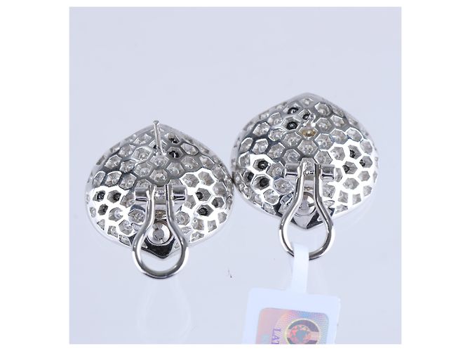 Autre Marque Orecchini Non Signe / Unsigned in diamanti neri K18WG 10.6g, 2.45 ct Bianco - vista 5