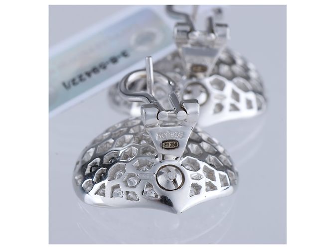 Autre Marque Orecchini Non Signe / Unsigned in diamanti neri K18WG 10.6g, 2.45 ct Bianco - vista 6