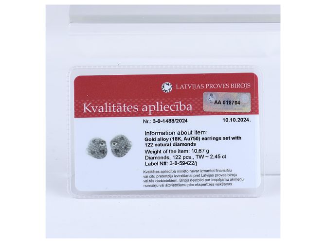 Autre Marque Orecchini Non Signe / Unsigned in diamanti neri K18WG 10.6g, 2.45 ct Bianco - vista 7