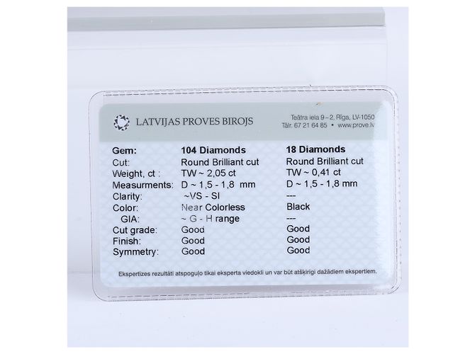 Autre Marque Orecchini Non Signe / Unsigned in diamanti neri K18WG 10.6g, 2.45 ct Bianco - vista 8