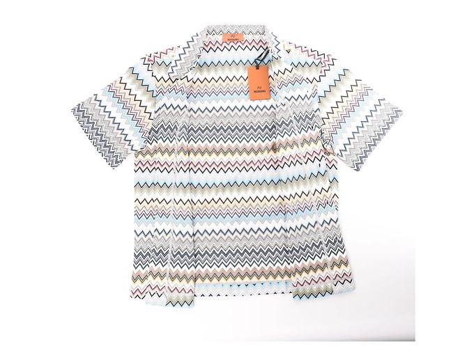 Missoni Kurzarmhemd mit Muster in Grau x Multicolor, Größe 48 IT - Ansicht 4