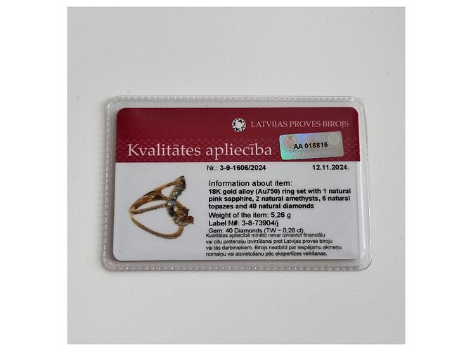 Autre Marque Unsignierter Mehrfarbiger Diamantring in K18PG 5.3g 129 S008 D026 Weiß - Ansicht 12