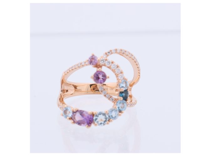 Autre Marque Unsignierter Mehrfarbiger Diamantring in K18PG 5.3g 129 S008 D026 Weiß - Ansicht 4