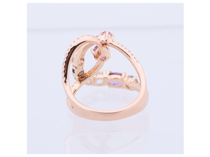 Autre Marque Unsignierter Mehrfarbiger Diamantring in K18PG 5.3g 129 S008 D026 Weiß - Ansicht 7