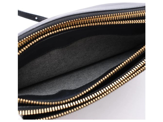 Céline Borsa a tracolla Trio Large in pelle nera Celine Grigio - vista 13