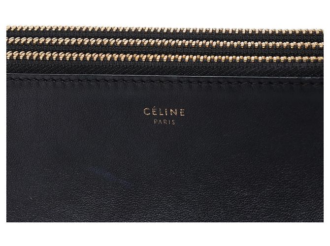 Céline Borsa a tracolla Trio Large in pelle nera Celine Grigio - vista 4