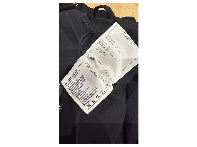 Tuta in viscosa nera Chanel con bottone con logo CC Nero - vista 5