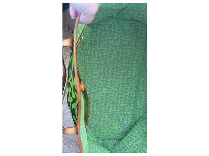 Borsa Louis Vuitton Neverfull GM Monogram Graffiti Marrone Verde - vista 14