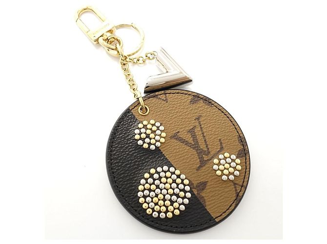 Portachiavi Monogram Reverse Louis Vuitton Marrone Nero - vista 2