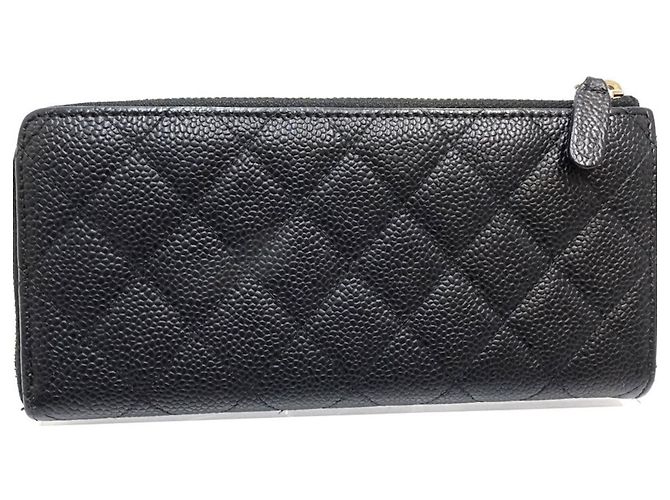 Chanel Matelassé Langer Geldbeutel Schwarz - Ansicht 4