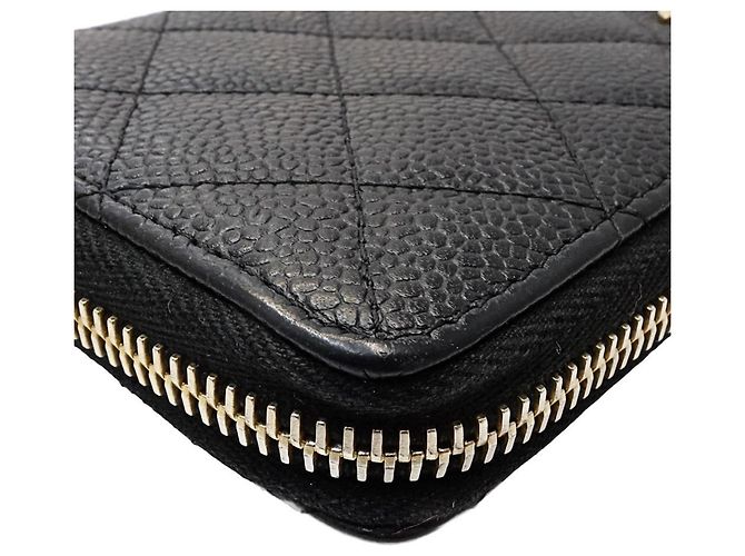 Chanel Matelassé Langer Geldbeutel Schwarz - Ansicht 5