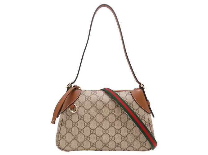 Piccola borsa a tracolla Gucci GG Emblem Marrone - vista 2