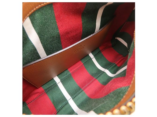 Piccola borsa a tracolla Gucci GG Emblem Marrone - vista 7