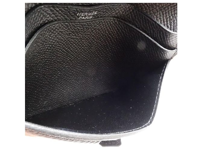 Portafoglio compatto bi-fold Hermès Bearn Nero - vista 14