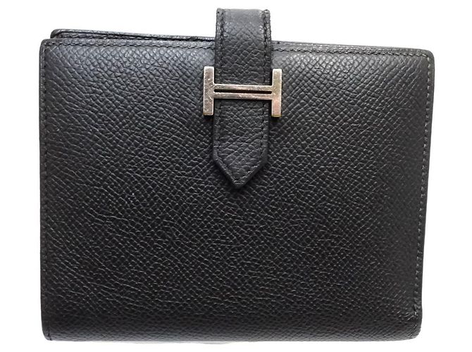 Portafoglio compatto bi-fold Hermès Bearn Nero - vista 3
