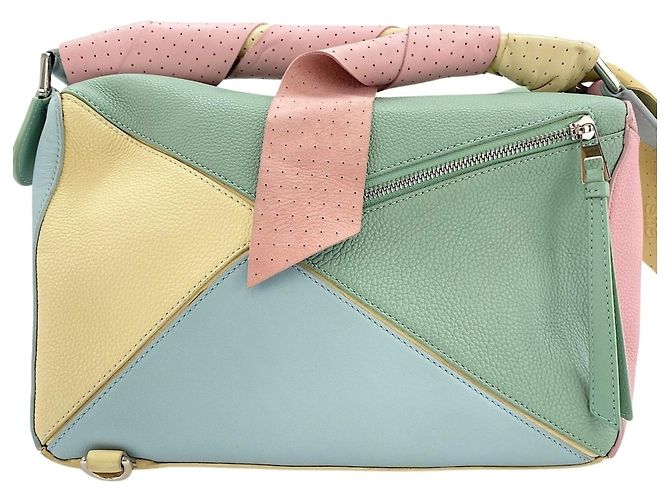 Borsa a 2 vie in pelle Loewe Puzzle Bag Medium Multicolore - vista 3