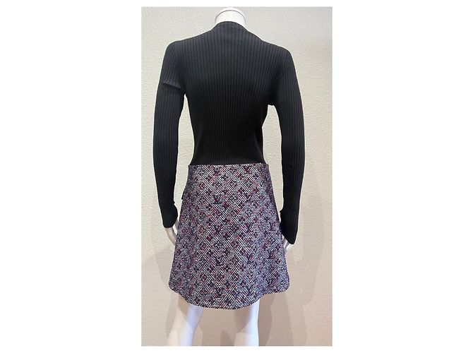 Louis Vuitton Monogram Jacquard Strickkleid Schwarz Mehrfarben Monogramm - Ansicht 4