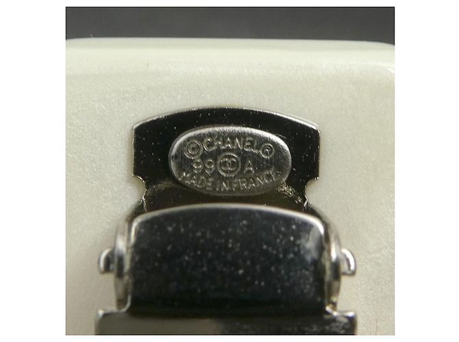 Chanel Spange Off-White und Silber Aus weiß - Ansicht 8