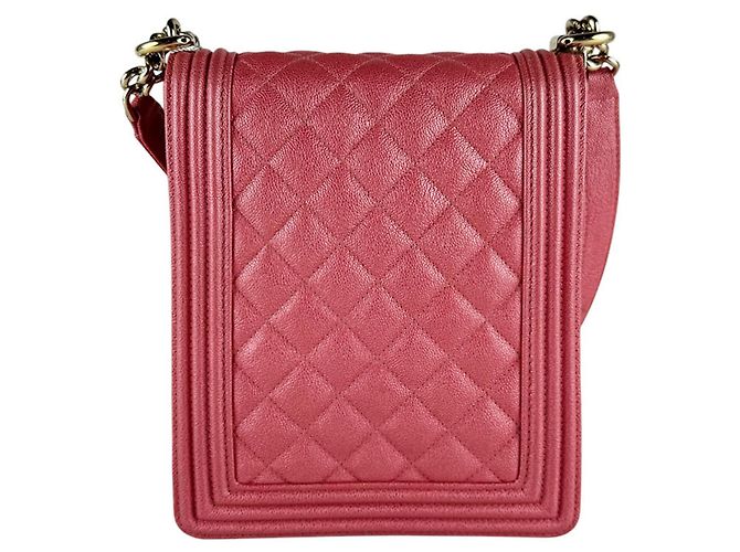 Borsa a tracolla Chanel Boy in Oro Rosa Lucido - vista 3