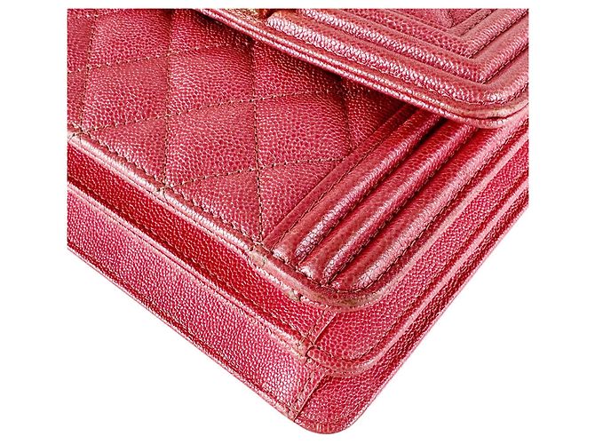 Borsa a tracolla Chanel Boy in Oro Rosa Lucido - vista 8