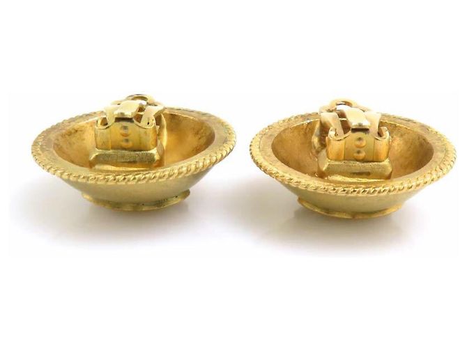 Pendientes de clip dorados Chanel - vista 5