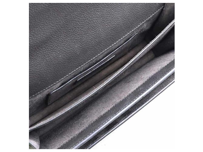 Borsa a tracolla in pelle grigia Saint Laurent Marrone - vista 5