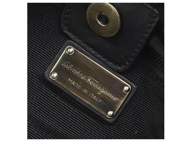 Borsa a tracolla in pelle nera Salvatore Ferragamo Nero - vista 13