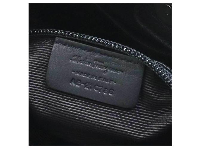 Borsa a tracolla in pelle nera Salvatore Ferragamo Nero - vista 14