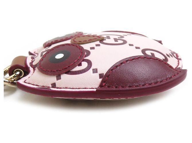 Portachiavi Gucci Charm Owl Rosa D'oro Bordò - vista 3