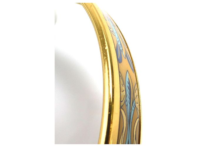 Hermès Bracciale rigido in smalto multicolore oro Hermes D'oro - vista 6