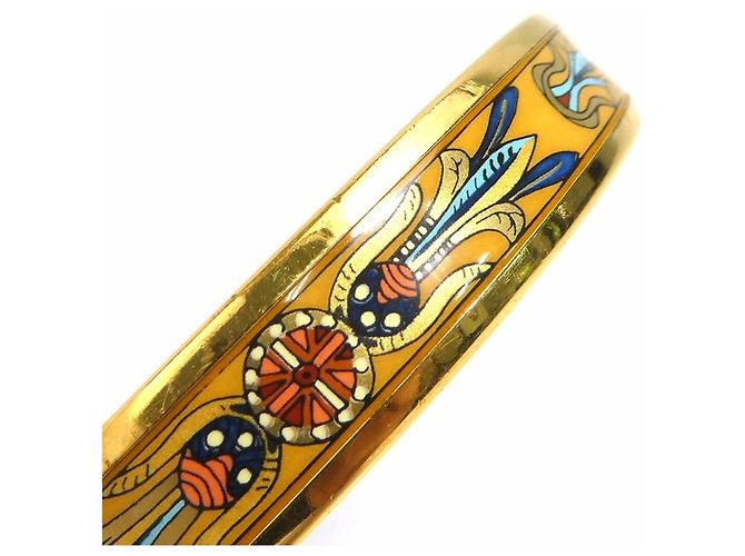 Hermès Bracciale rigido in smalto multicolore oro Hermes D'oro - vista 7