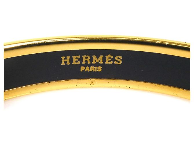 Hermès Bracciale rigido in smalto multicolore oro Hermes D'oro - vista 8