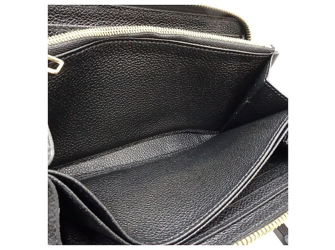 Louis Vuitton Monogram Empreinte Stitch Long Wallet Schwarz Beige - Ansicht 11