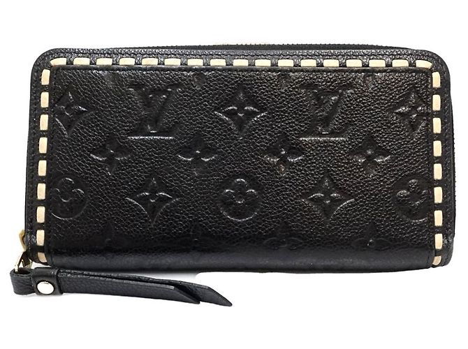 Louis Vuitton Monogram Empreinte Stitch Long Wallet Schwarz Beige - Ansicht 2