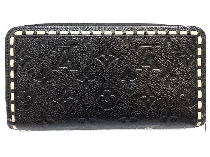 Louis Vuitton Monogram Empreinte Stitch Long Wallet Schwarz Beige - Ansicht 4