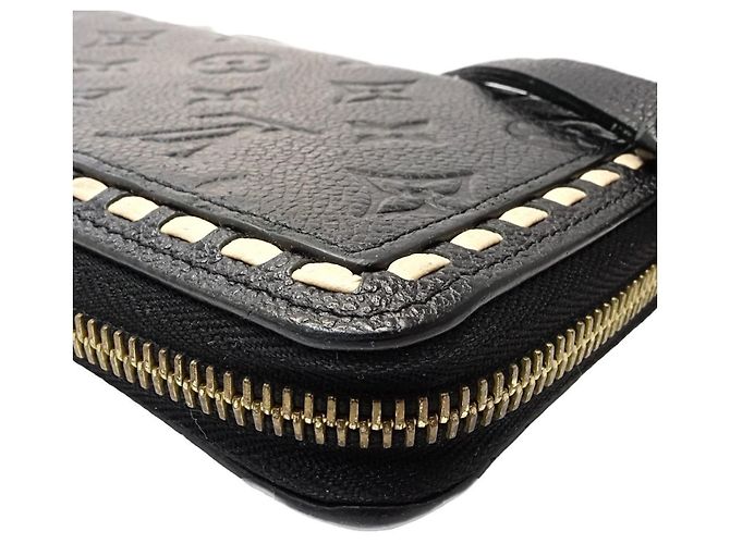 Louis Vuitton Monogram Empreinte Stitch Long Wallet Schwarz Beige - Ansicht 6
