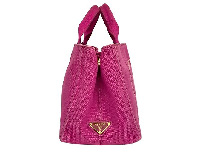 Prada Canapa Handtasche Rosa Stoff Pink - Ansicht 3