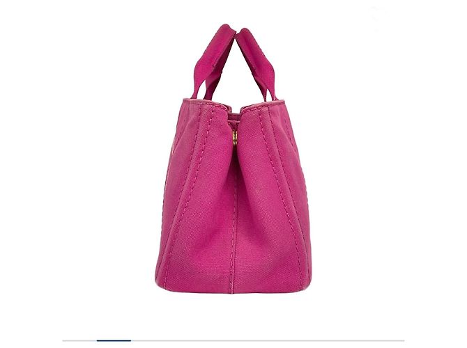 Prada Canapa Handtasche Rosa Stoff Pink - Ansicht 5