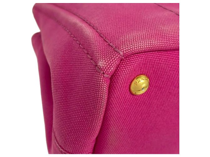 Prada Canapa Handtasche Rosa Stoff Pink - Ansicht 7