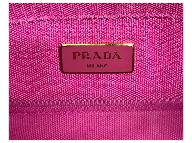 Prada Canapa Handtasche Rosa Stoff Pink - Ansicht 8