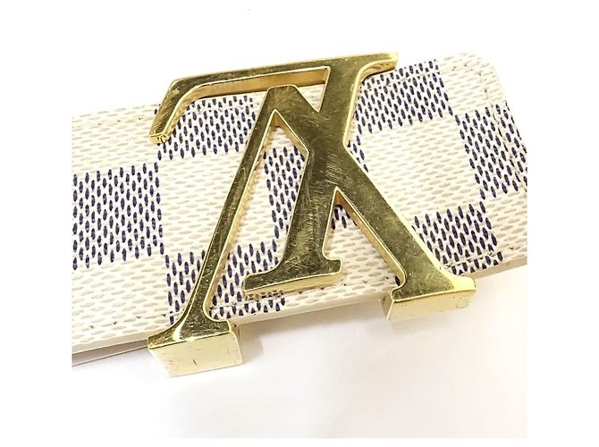 Cinturón Louis Vuitton Damier Azur Blanco - vista 4