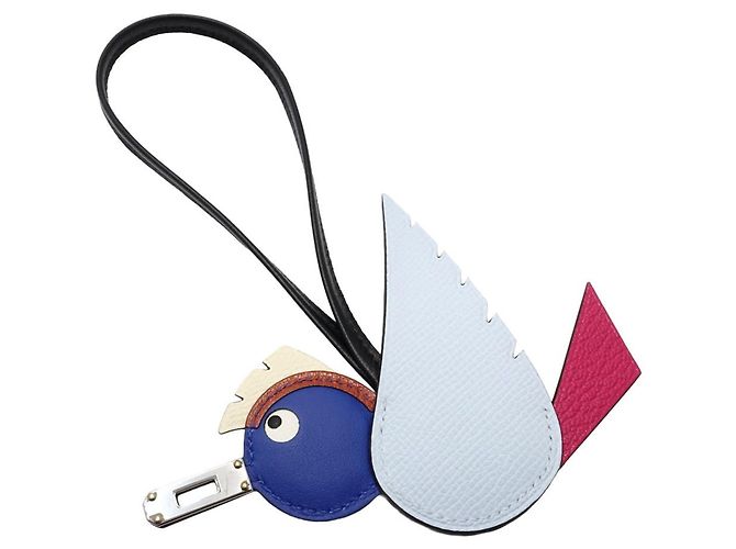 Hermès Portachiavi Birdie Hermes Blu - vista 3