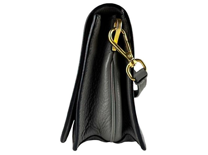 Borsa a tracolla in pelle grigia Prada Marrone - vista 2