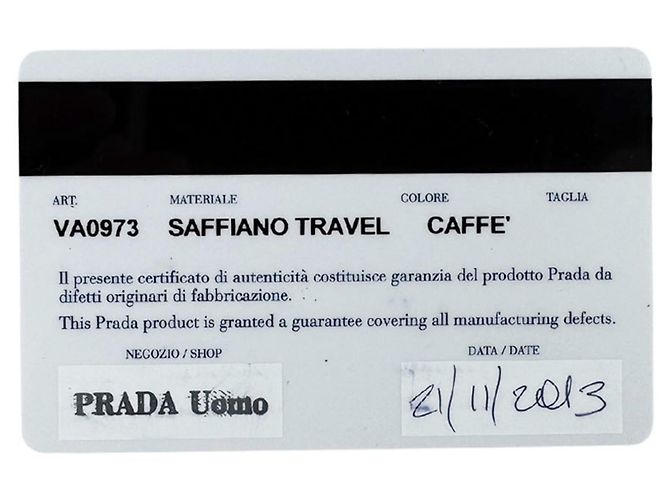 Borsa a tracolla in pelle marrone Prada - vista 13