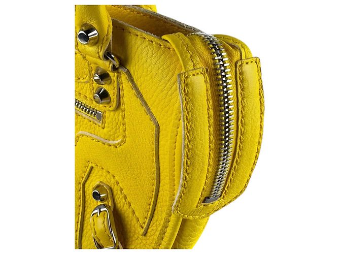 Balenciaga Mini City Leder Schultertasche Gelb - Ansicht 6