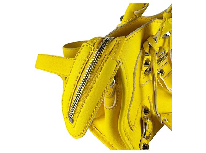 Balenciaga Mini City Leder Schultertasche Gelb - Ansicht 7