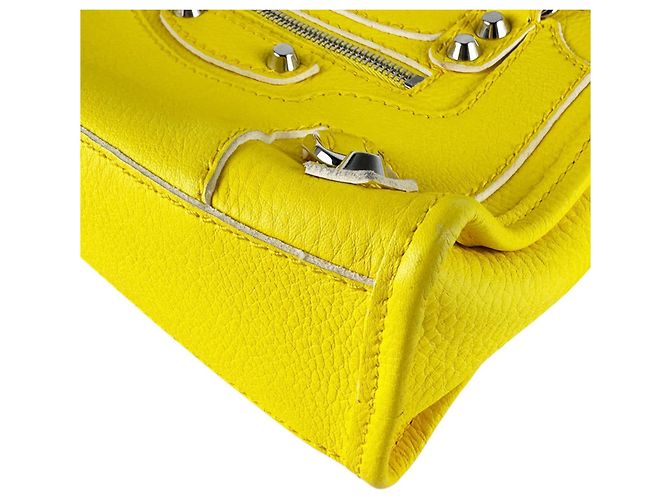 Balenciaga Mini City Leder Schultertasche Gelb - Ansicht 8