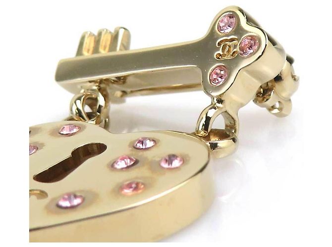 Spilla Chanel Cuore, Lucchetto e Chiave Rosa D'oro - vista 10