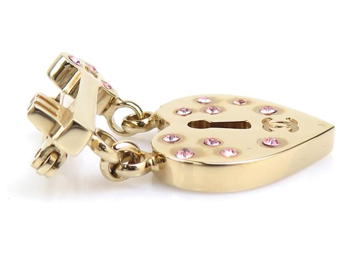 Spilla Chanel Cuore, Lucchetto e Chiave Rosa D'oro - vista 2