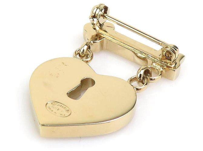 Spilla Chanel Cuore, Lucchetto e Chiave Rosa D'oro - vista 4
